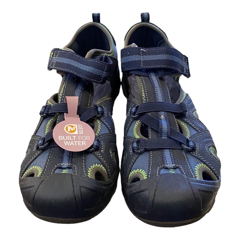 MERRELL Big Kids Navy Green Hydro Sandals NEW 7 - Picture 4 of 6